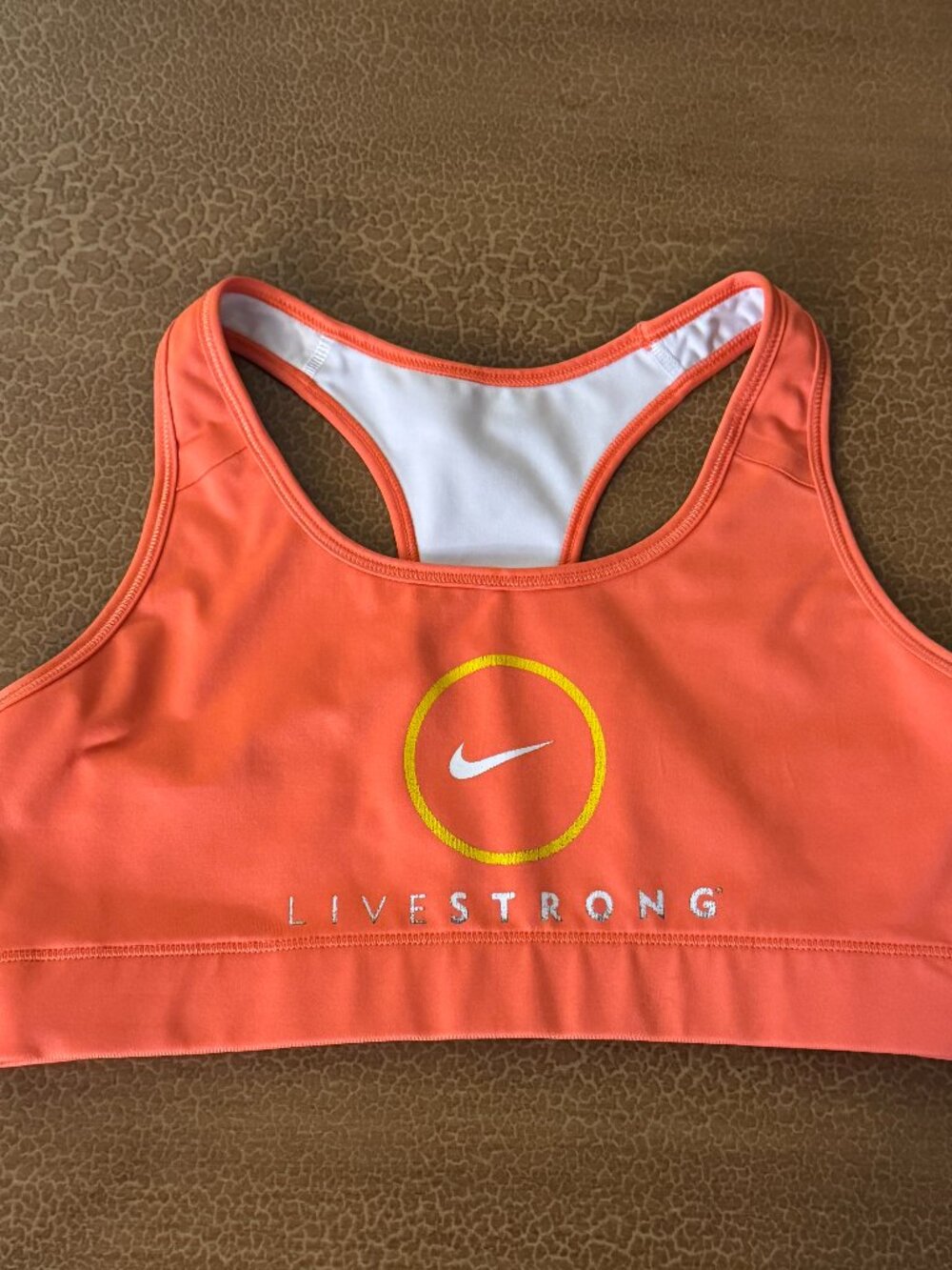 Nike Livestrong Orange Sports Bra - Size Medium or Large
